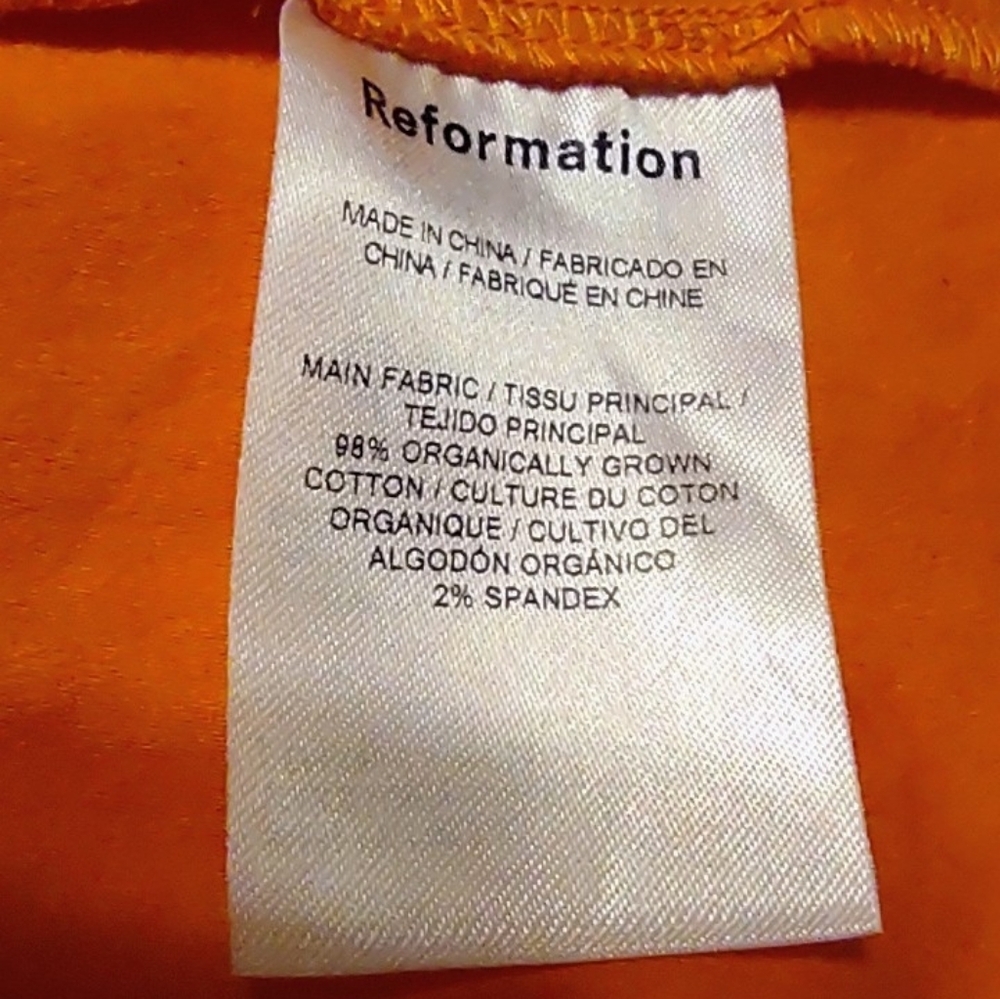 Reformation Strapless Ruched Orange Midi Dress - Picture 10 of 15